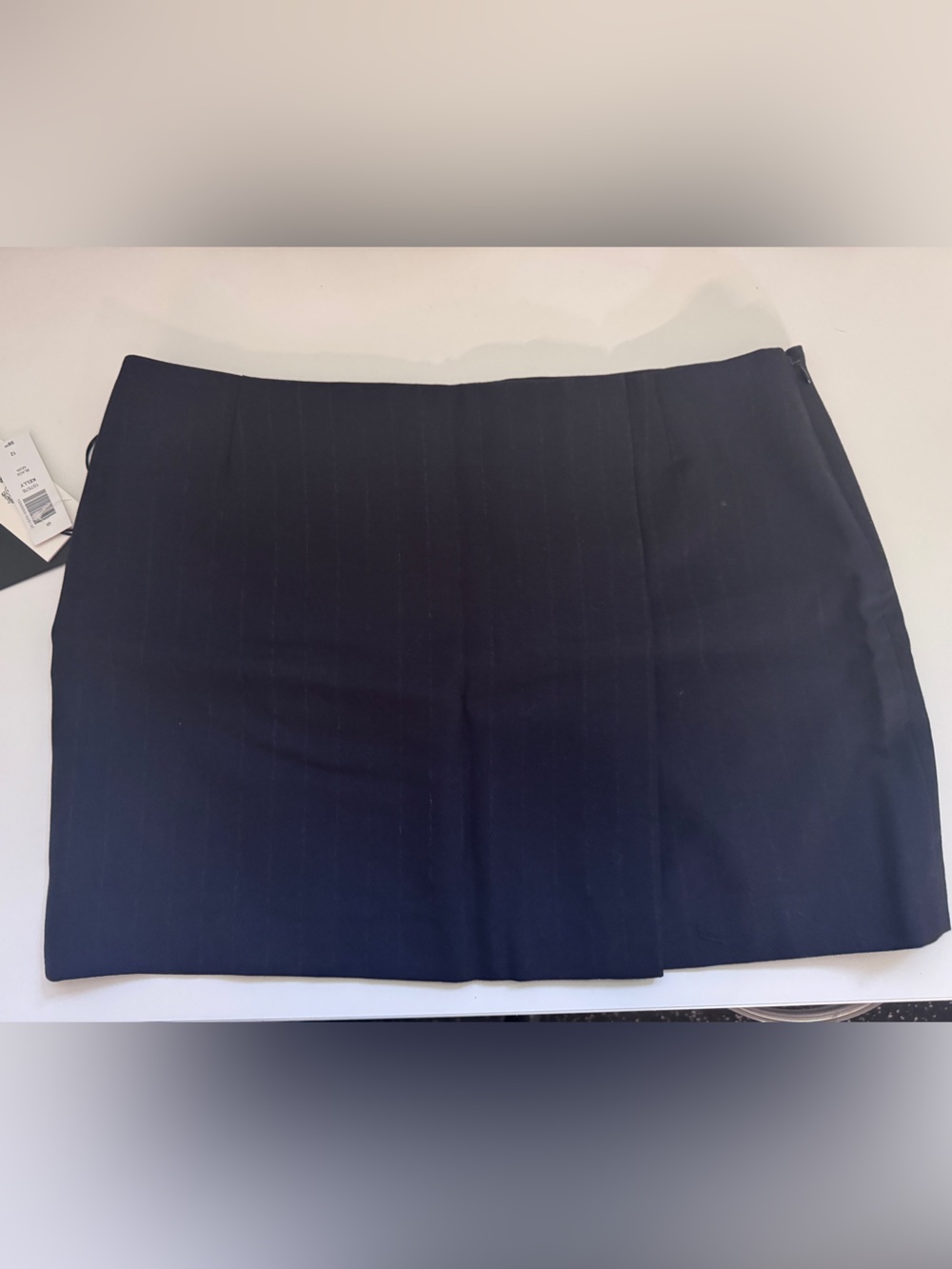 Babaton Aritzia Navy Pinstripe Mini Skirt with Slit - Women’s 12